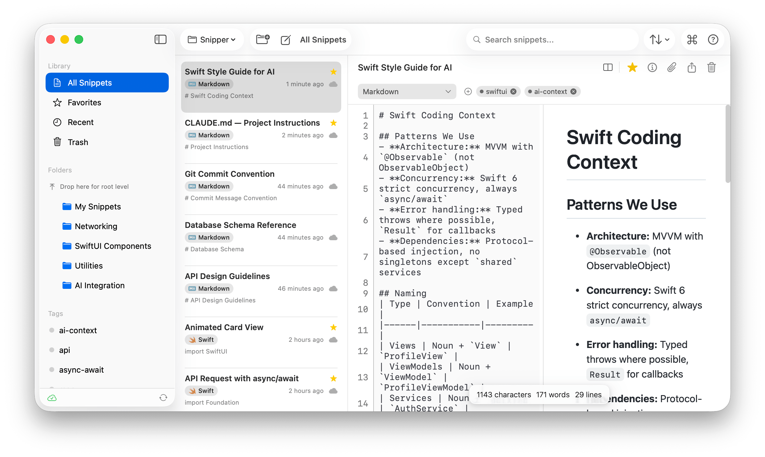 SnipperApp 3 — Code snippet manager for macOS
